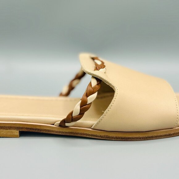 Avra Braided Slide Sandals in Natural Leather - Picture 2 of 3